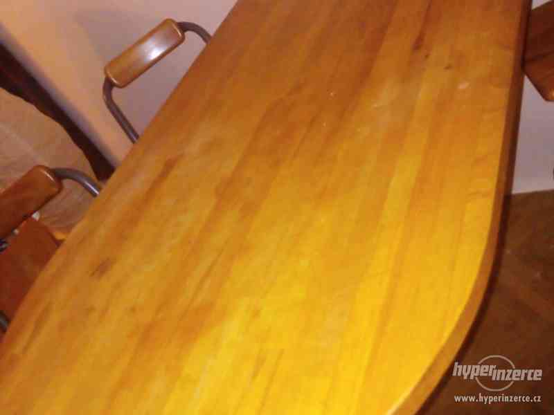 Jídelní stůl na jedné noze + 4 židle - foto 1