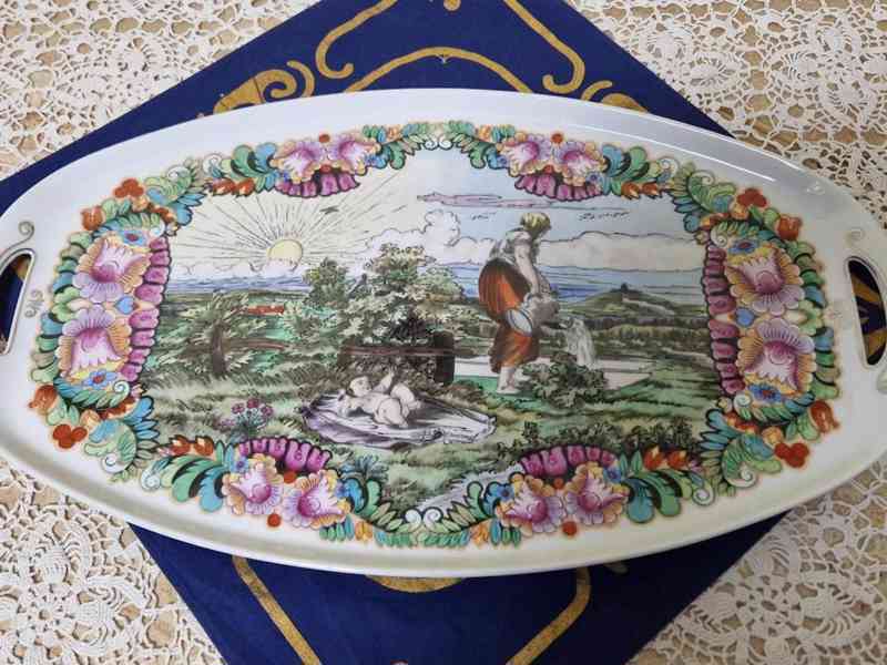 Luxusní obří tác podnos Jihočeské malovánky V. Podhrázský - foto 2