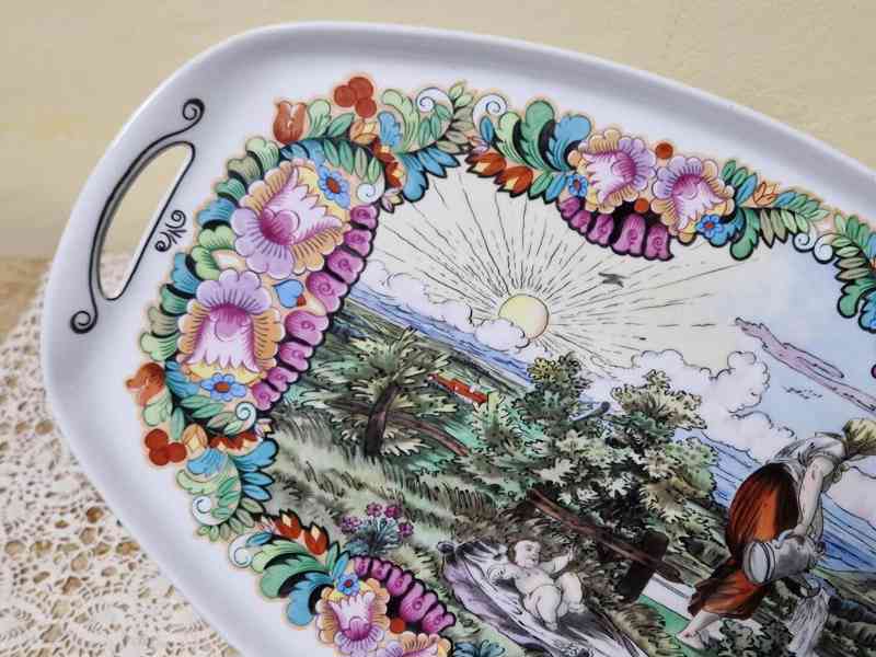 Luxusní obří tác podnos Jihočeské malovánky V. Podhrázský - foto 5