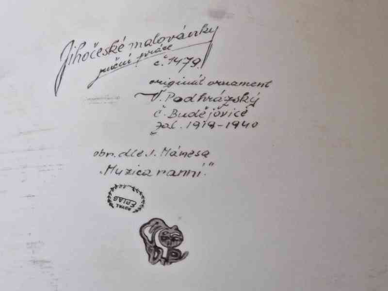 Luxusní obří tác podnos Jihočeské malovánky V. Podhrázský - foto 7
