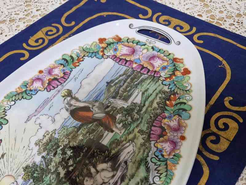 Luxusní obří tác podnos Jihočeské malovánky V. Podhrázský - foto 3