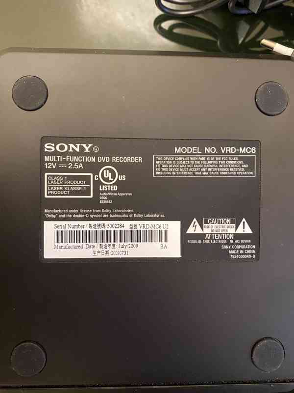 Vypalovačka DVD Sony VRD-MC6 - nové - foto 2