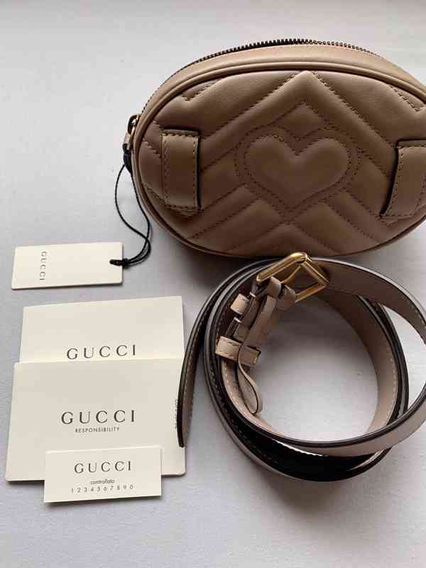Gucci GG Marmont Matelassé Taška na opasek 85 běžová - Dámsk - foto 1