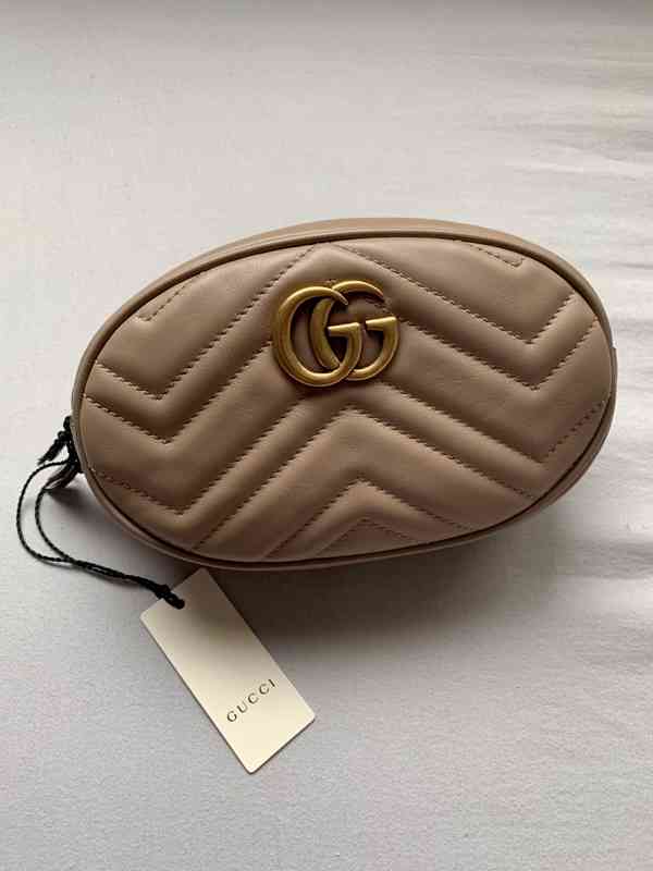 Gucci GG Marmont Matelassé Taška na opasek 85 běžová - Dámsk - foto 4