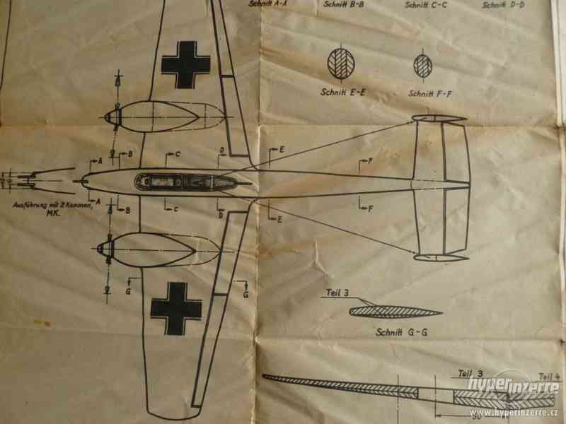 Plány maket německých letadel 1942 , FW 189 , HE 111 K atd. - foto 3