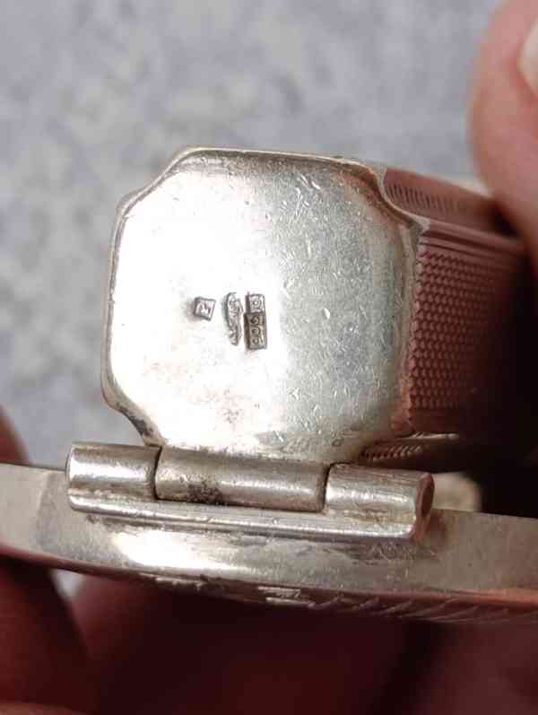 Starožitná stříbrná rtěnka 900/1000 se zrcátkem - foto 11