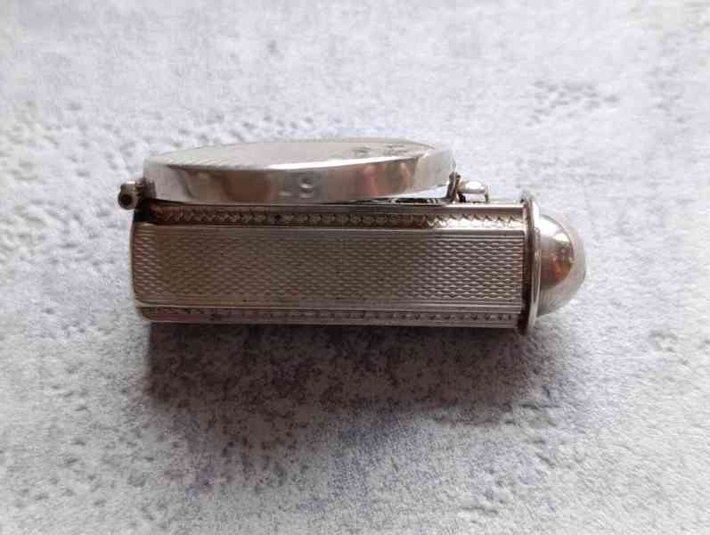 Starožitná stříbrná rtěnka 900/1000 se zrcátkem - foto 7