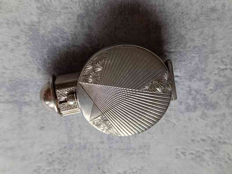 Starožitná stříbrná rtěnka 900/1000 se zrcátkem - foto 8