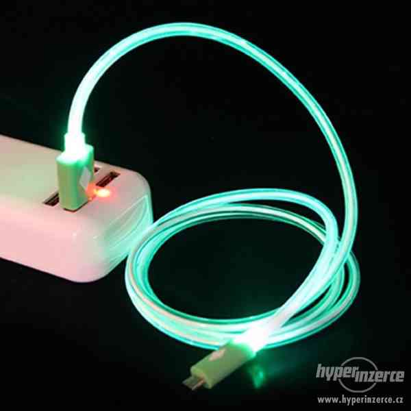 USB kabel svítící, USB/micro USB - foto 1