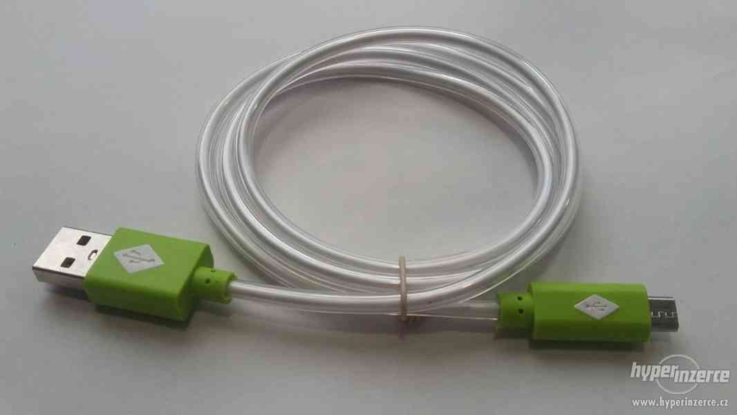 USB kabel svítící, USB/micro USB - foto 2