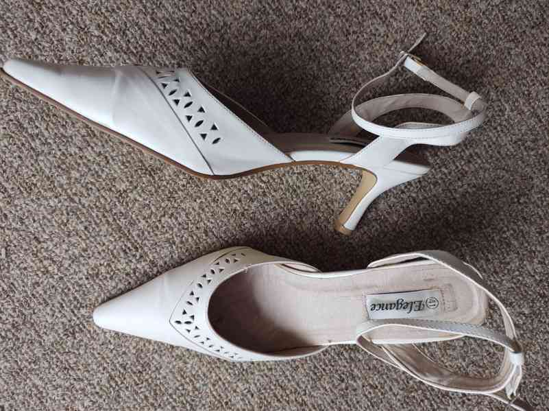 Prodám elegantní kožené páskové lodičky č. 41  - foto 2