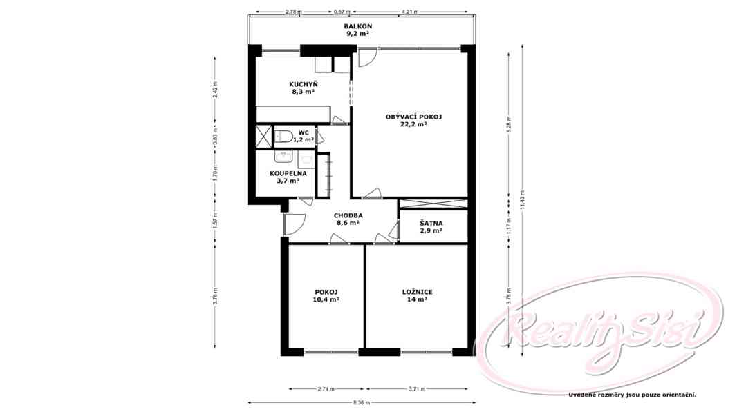 Pronájem prostorného bytu 3+1 s lodžií – Červený Kostelec - foto 9