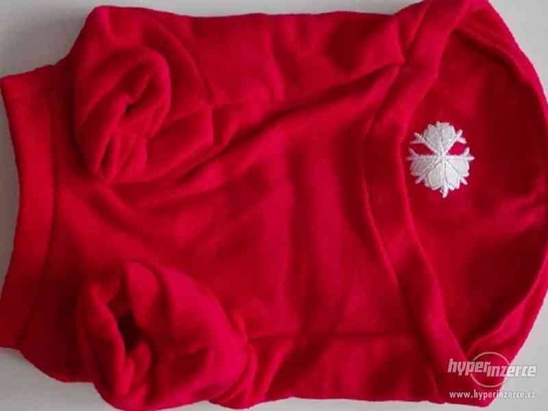 vánoční červené fleece triko pro psa / kočku - foto 3