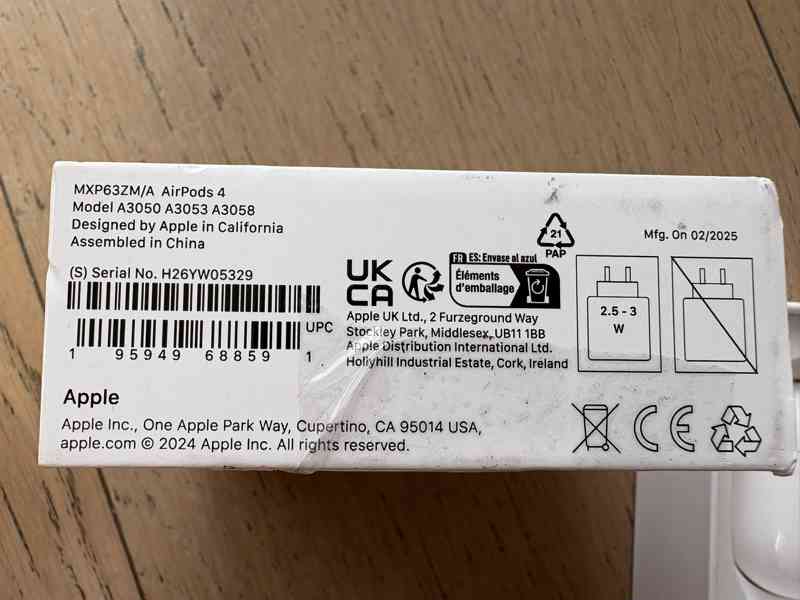 Zánovní Apple Airpods 4 - kompletní balení, záruka - foto 3