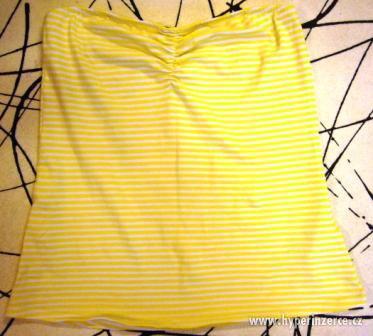 bílo-žluté pruhované triko bez ramínek - foto 1