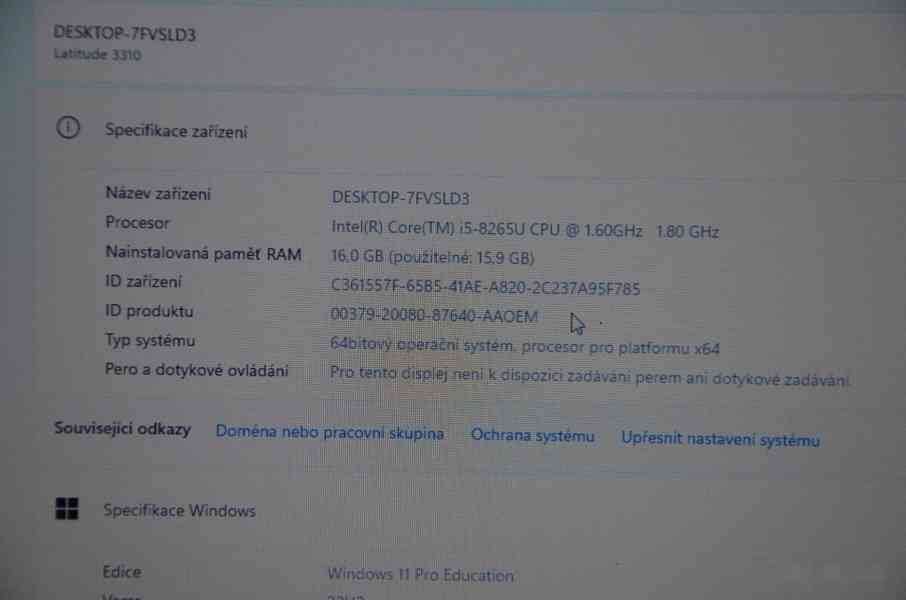 Dell Latitude 3310 i5/16GB/SSD 256GB/záruka - foto 3