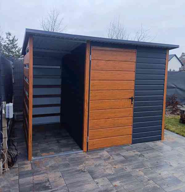 Zahradní domek 2x2m +  přístřešek 1m -  dveře - okno TS981 - foto 4