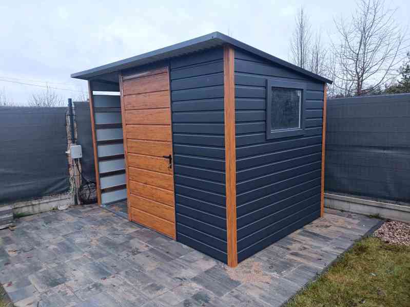 Zahradní domek 2x2m +  přístřešek 1m -  dveře - okno TS981 - foto 3