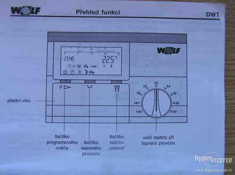 pokojový termostat(regulátor teploty) pro WOLF - foto 1