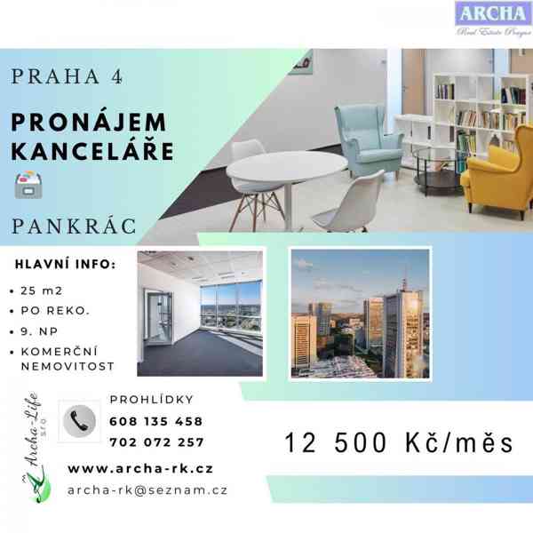 Nájem moderní kanceláře 25 m2, 8 patro, Praha 4 Pankrác - foto 6