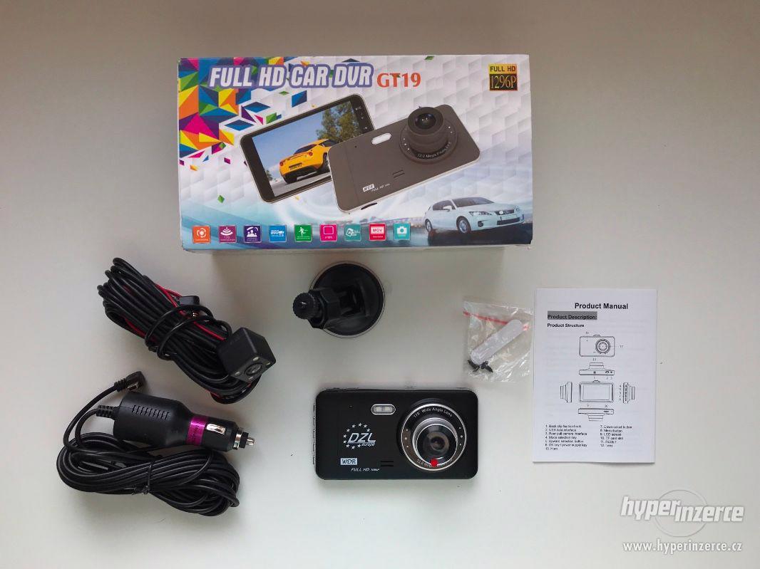 Autokamera prední + zadní CZ menu, 4''displej,G-senzor,ŠPZ - foto 1
