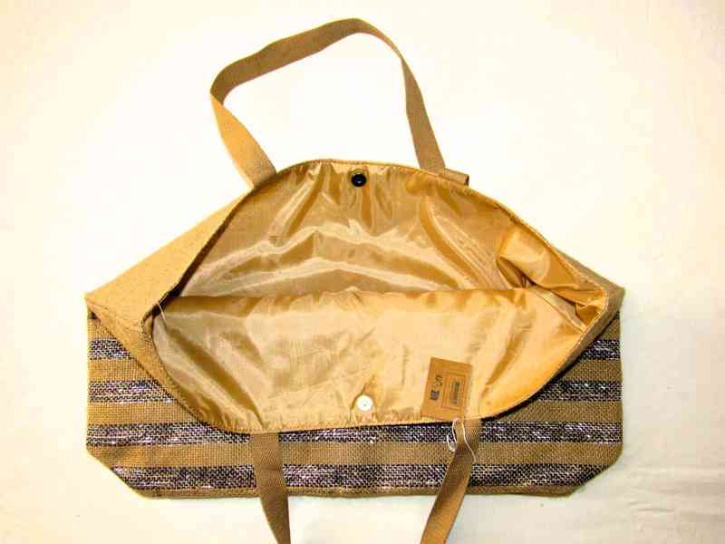 Jutová taška s pruhy - foto 2