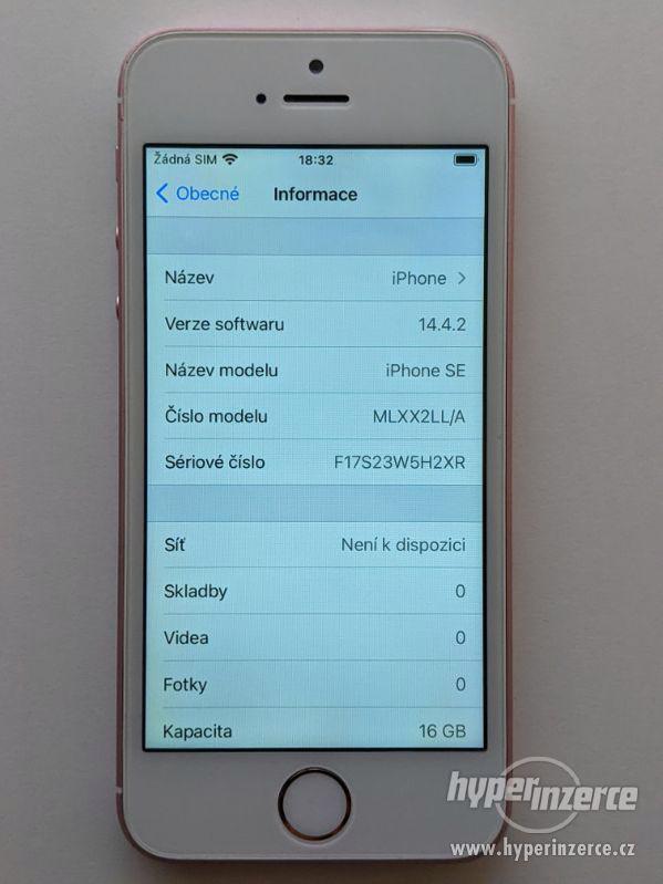 iPhone SE 16GB rose gold, baterie 91% záruka 6 měsícu - foto 3