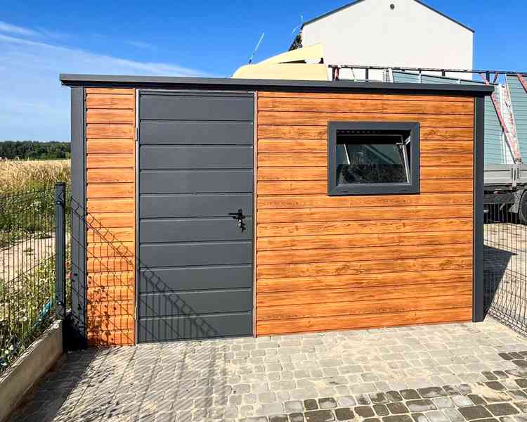 Zahradní domek 3,5x2,5m - dveře - Okno -  světlý ořech TS775 - foto 4