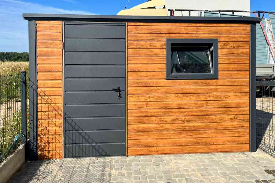 Zahradní domek 3,5x2,5m - dveře - Okno -  světlý ořech TS775 - foto 2