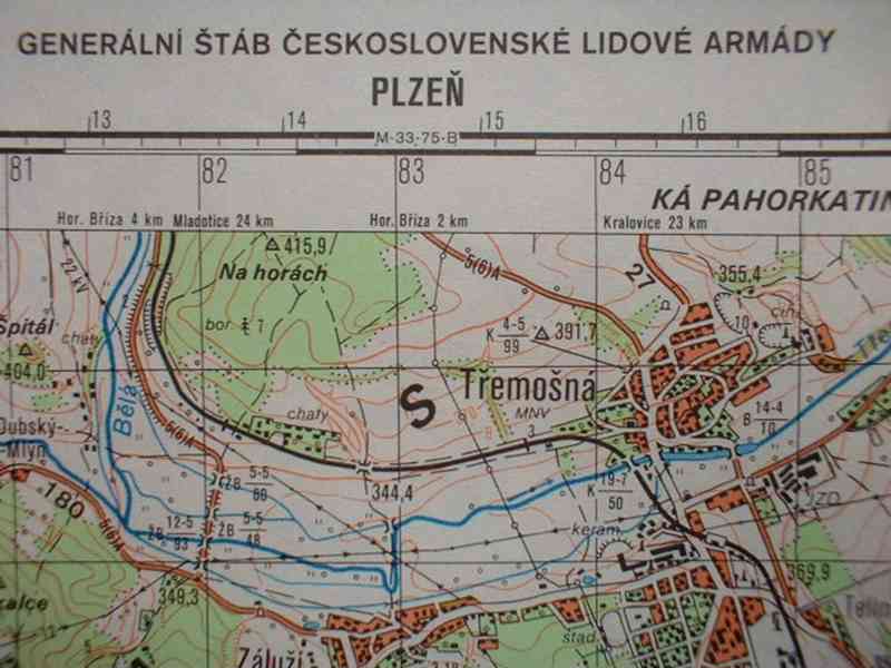 Vojenská profesionální tajná mapa Plzeňska - foto 7