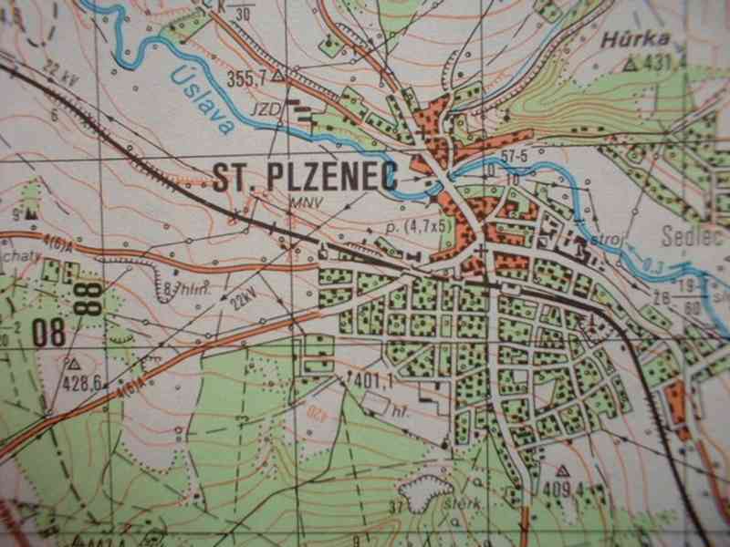 Vojenská profesionální tajná mapa Plzeňska - foto 8