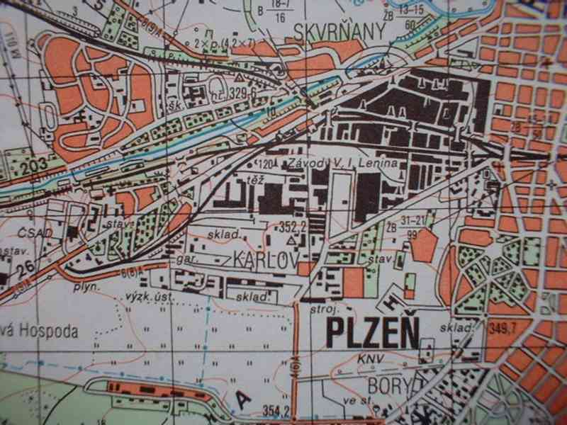 Vojenská profesionální tajná mapa Plzeňska - foto 2