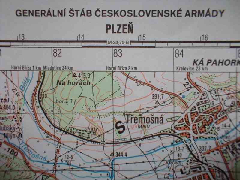 Vojenská profesionální tajná mapa Plzeňska - foto 11