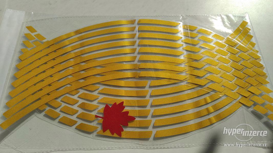 Reflexní pásky na kola - žlutá/zlatá - foto 1