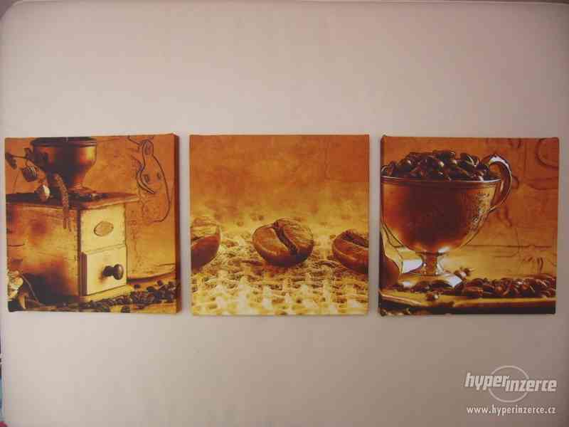 Trojdílný obraz - káva, do kuchyně - 90 x 30 cm - foto 1
