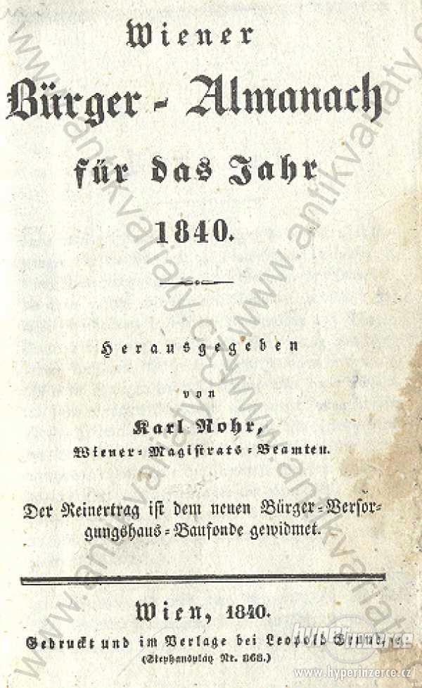 Wiener Bürger - Almanach für das Jahr 1840 - foto 1