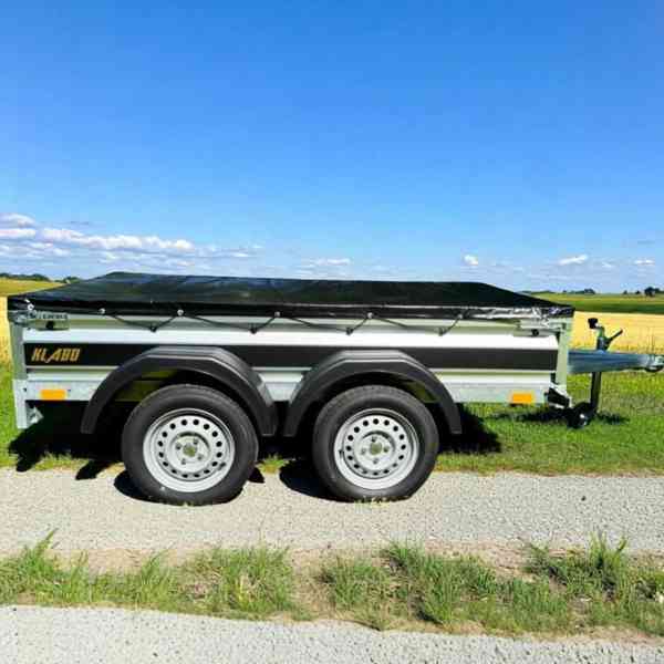 Nový přívěsný vozík,2x náprava, 2,35m x 1,30, řidičák B, DPH - foto 1