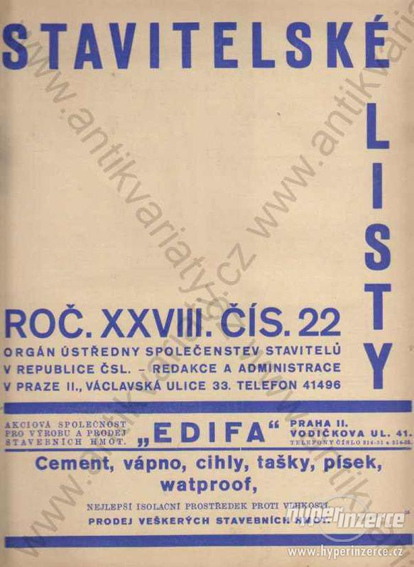 Stavitelské listy ročník 28, č. 22-24 1932 - foto 1