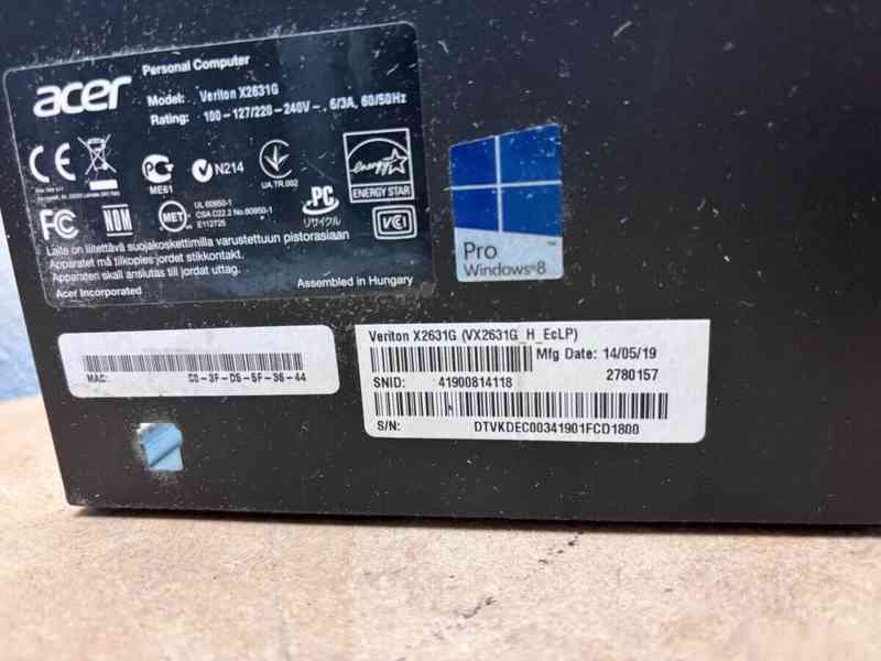 Predám pokazený počítač Acer Veriton X2631G na diely. - foto 2