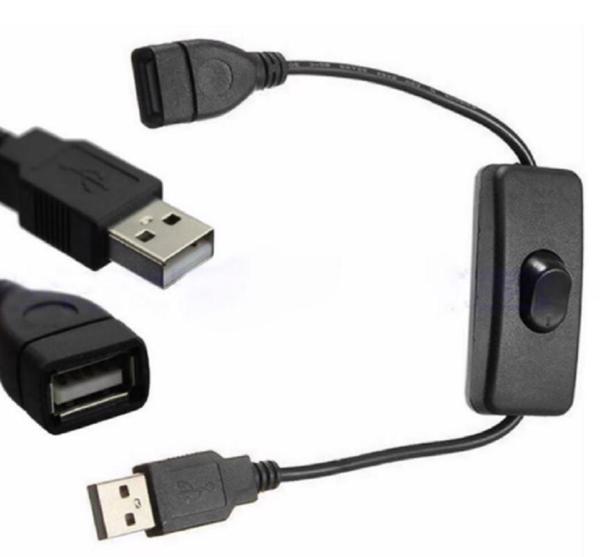 USB - USB kabel s vypínačem, 28cm - foto 1