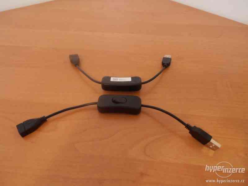 USB - USB kabel s vypínačem, 28cm - foto 2