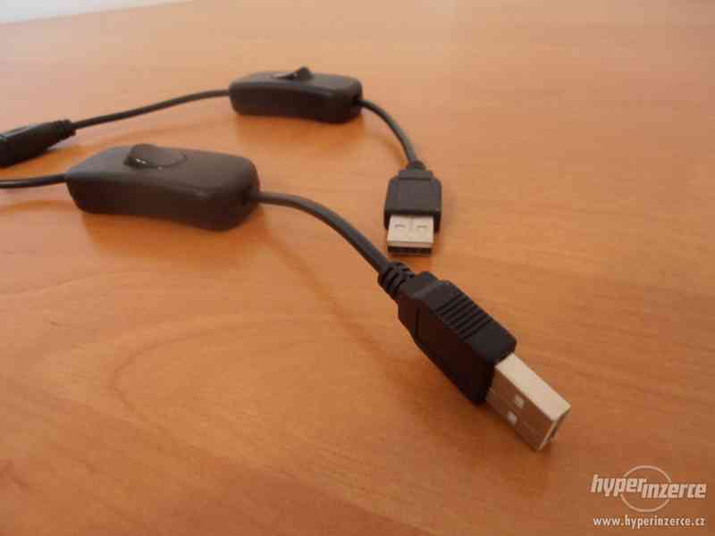 USB - USB kabel s vypínačem, 28cm - foto 4