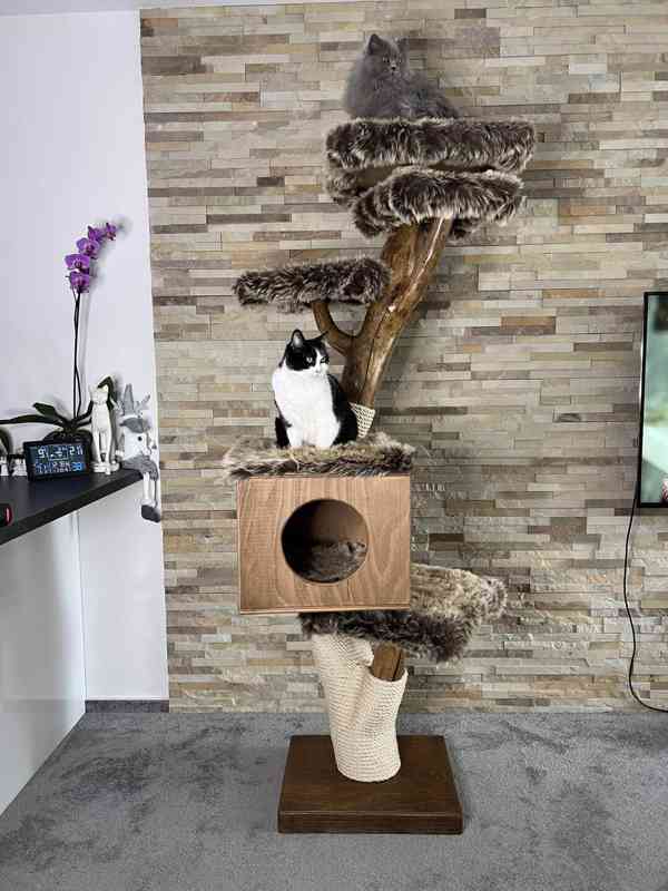 Škrabadlo pro kočky přírodní ze dřeva
