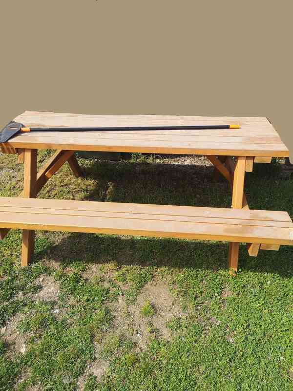 Set sezení venkovní stůl s lavicí - foto 4