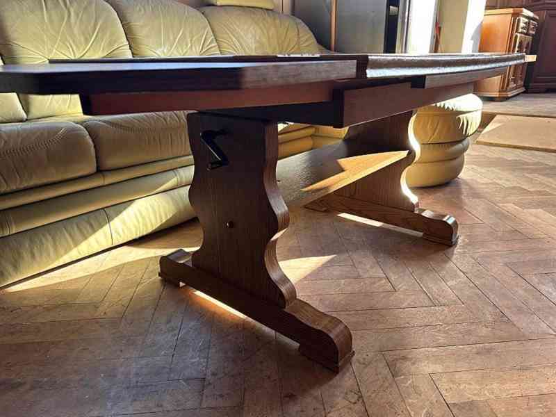  710 Konferenční stůl stolek rustikální dlažba rozkládací  - foto 3