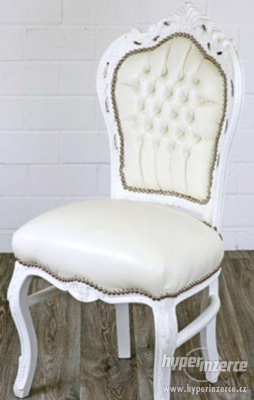 Židle bílá v barokním stylu - foto 1
