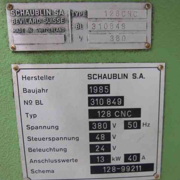 Soustruh CNC Schaublin 128 CNC (8223.) - foto 8