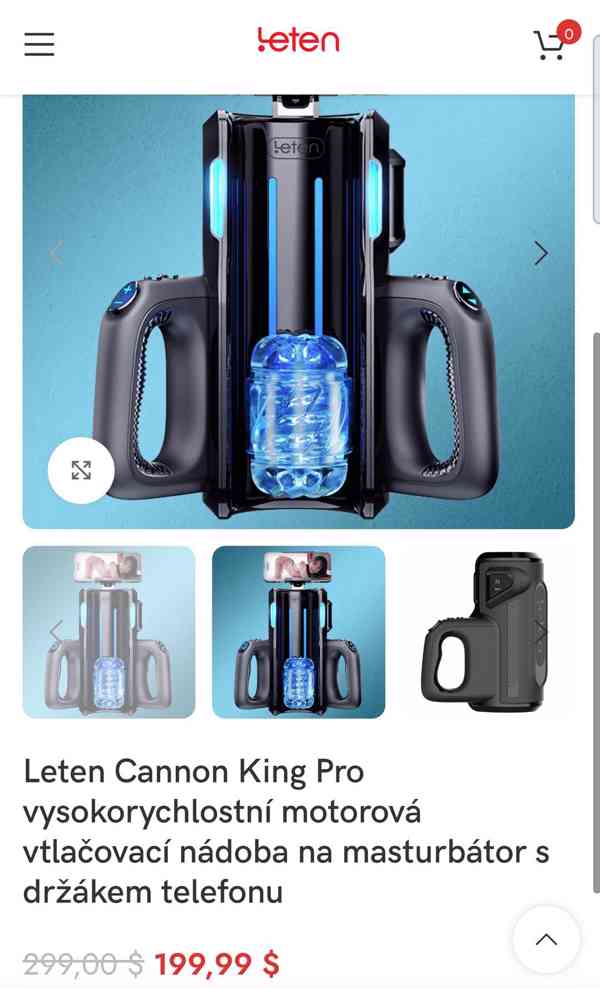 Špičkový mužský masturbátor Leten Cannon King Pro - foto 7