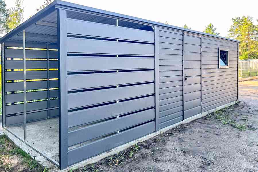 Zahradní domek 4,5x2,5m + přístřešek 2m - dveře - Okno TS889 - foto 2