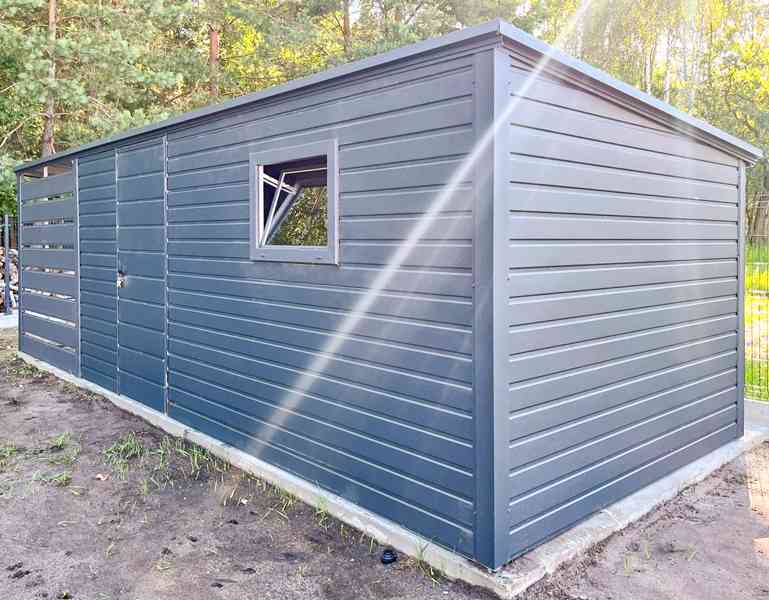 Zahradní domek 4,5x2,5m + přístřešek 2m - dveře - Okno TS889 - foto 3